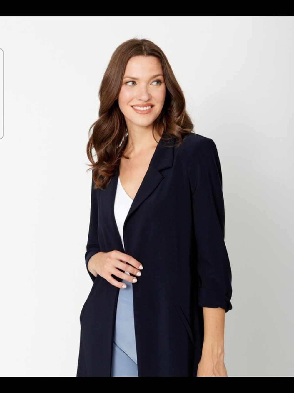 Frank Lyman Black Open Front Collared Jacket